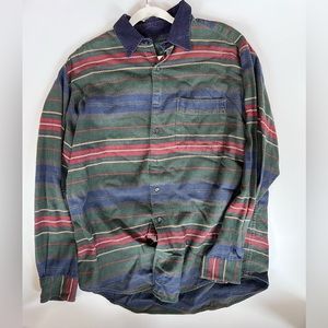 Men’s vintage JCrew Flannel button up with corduroy collar, size L